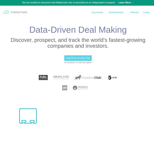 Mattermark homepage screenshot