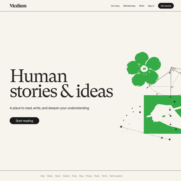 Medium homepage screenshot
