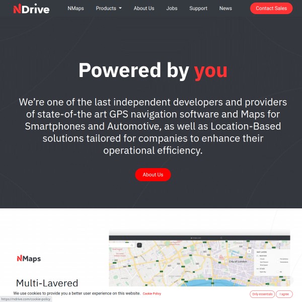 NDrive homepage screenshot
