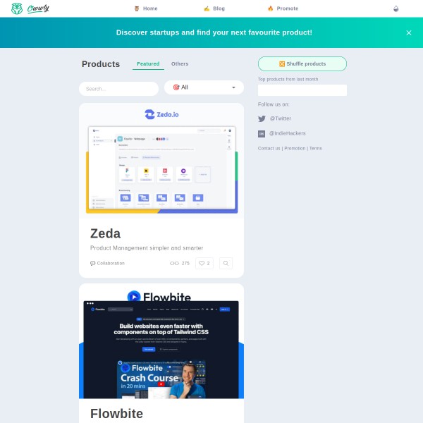 Owwly homepage screenshot