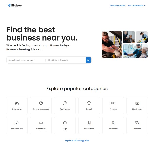 Birdeye homepage screenshot