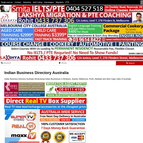 singh.com.au homepage screenshot