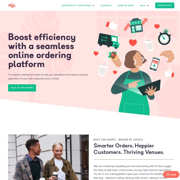 Skip homepage screenshot