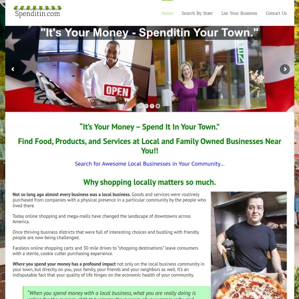 SpendItIn homepage screenshot