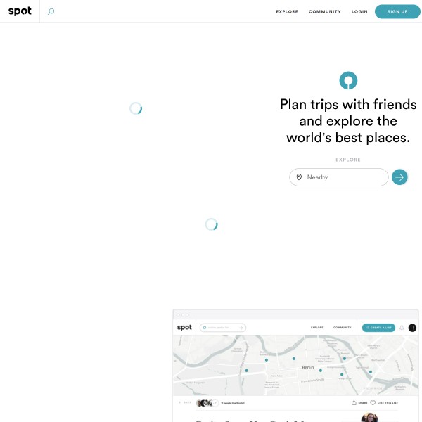 Spot homepage screenshot