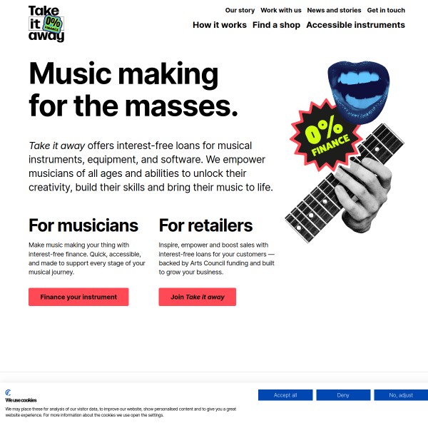 TakeItAway homepage screenshot