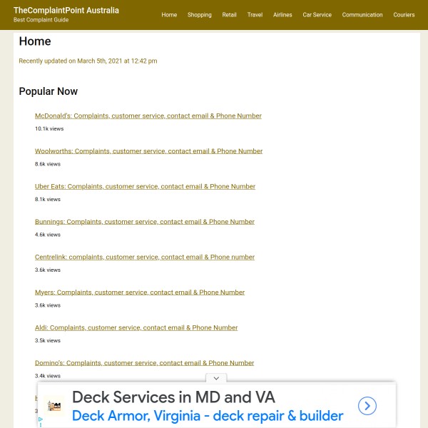 The Complaint Point homepage screenshot