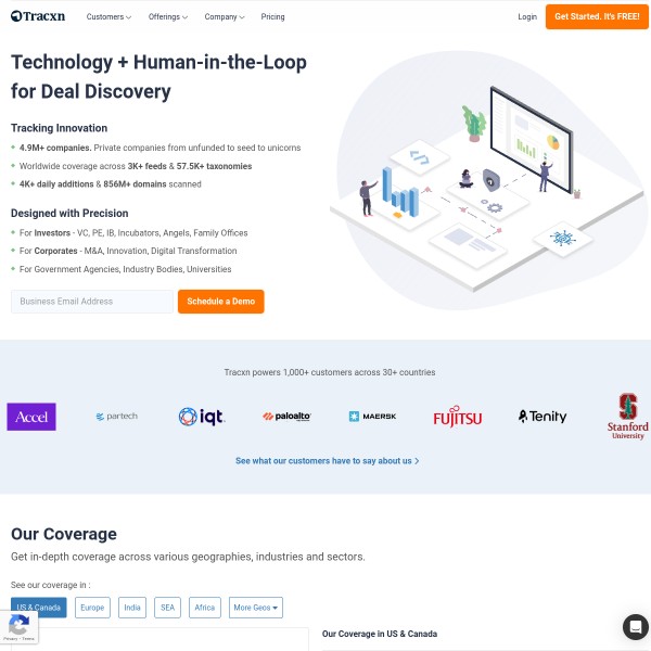 Traxcn homepage screenshot