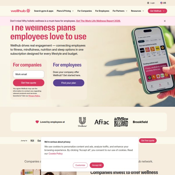 Wellhub homepage screenshot