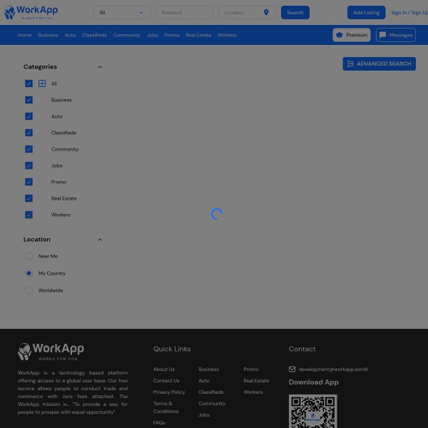 WorkApp homepage screenshot