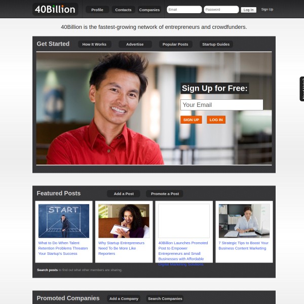 40Billion homepage screenshot