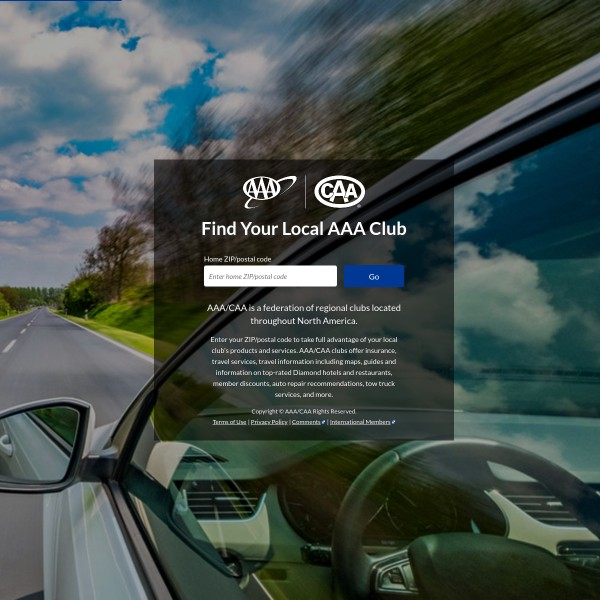 AAA homepage screenshot
