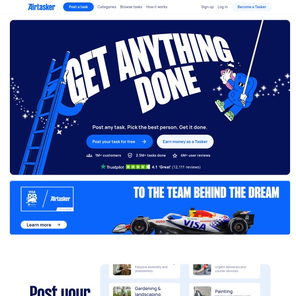 Airtasker homepage screenshot