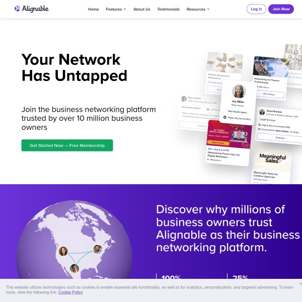 Alignable homepage screenshot