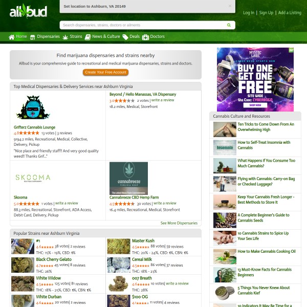 Allbud homepage screenshot