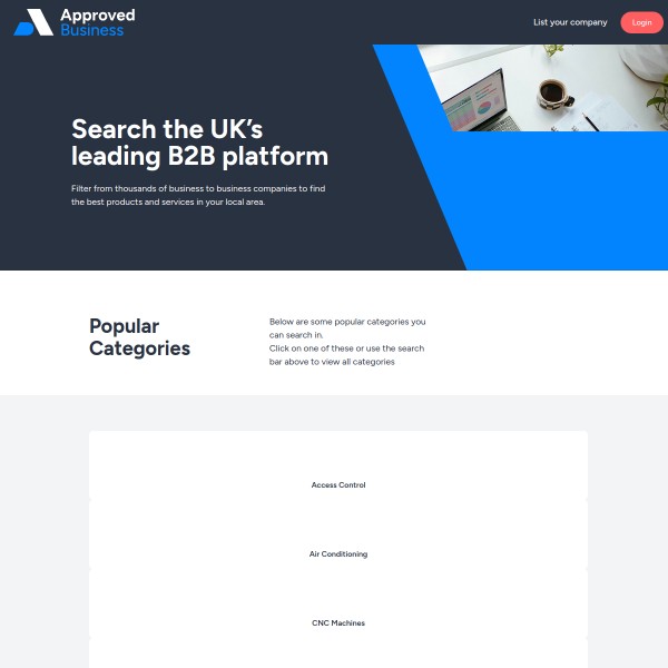 approvedbusiness.co.uk homepage screenshot