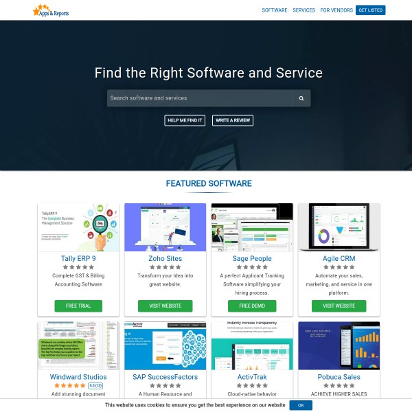 Apps and Reports homepage screenshot