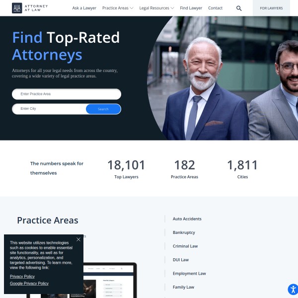 Attorney At Law homepage screenshot