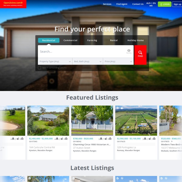 Open2View homepage screenshot