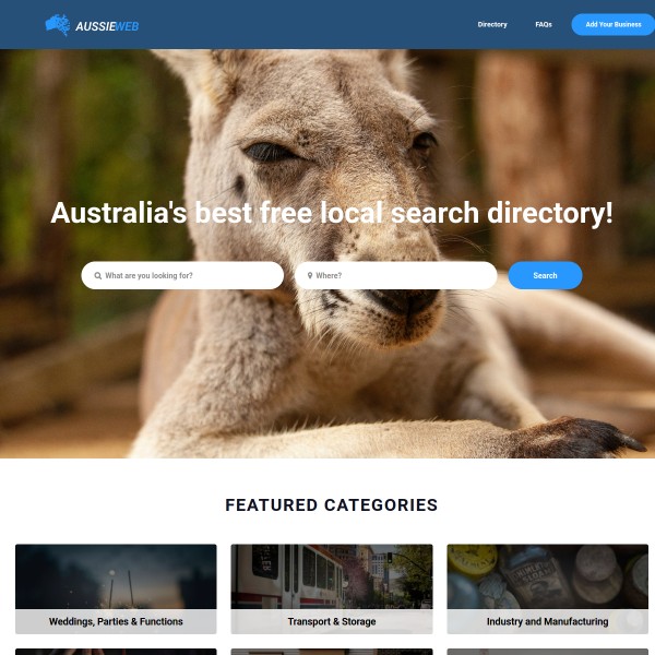 AussieWeb homepage screenshot