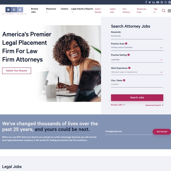 BCG Attorney Search homepage screenshot