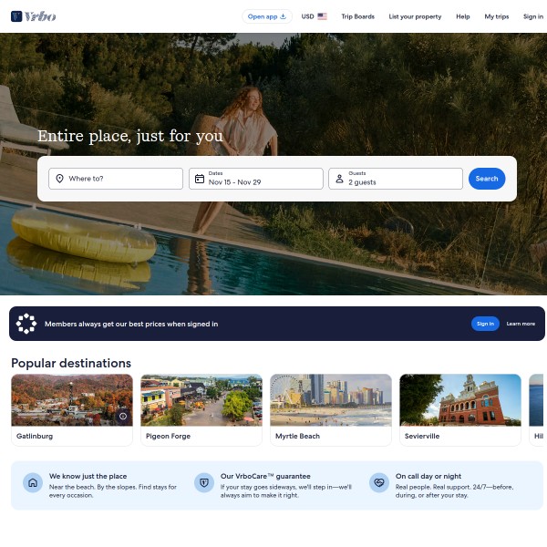 BedandBreakfast.com homepage screenshot