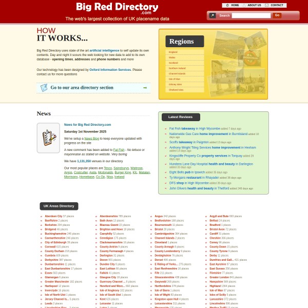 Big Red Directory homepage screenshot