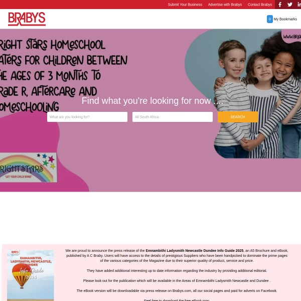 brabys homepage screenshot