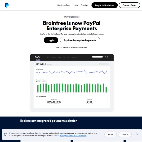 Braintree homepage screenshot