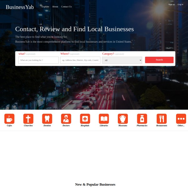 BusinessYab homepage screenshot