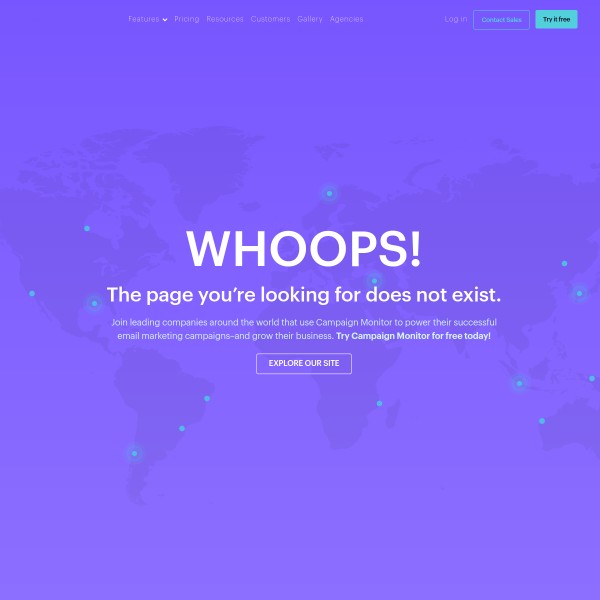 Campaign Monitor App Store homepage screenshot