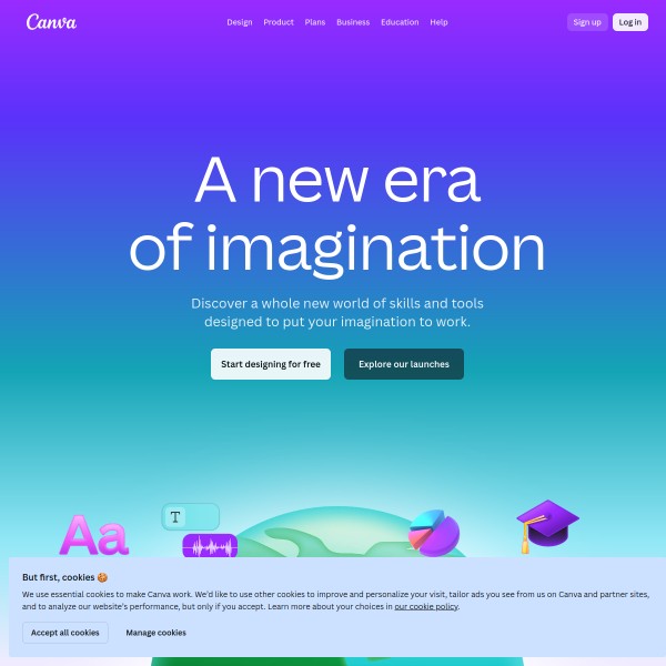 Canva homepage screenshot