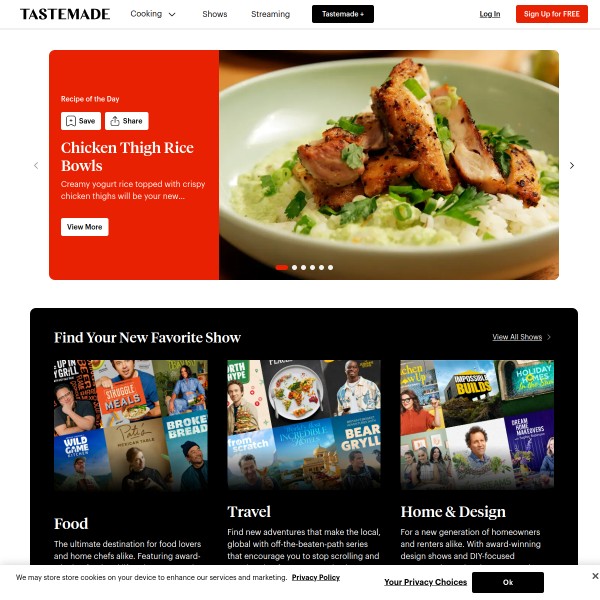 Chefs Feed homepage screenshot