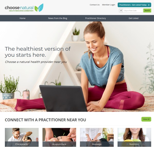 Choose Natural homepage screenshot