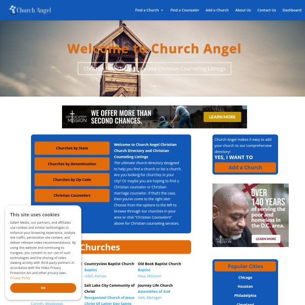 Church Angel homepage screenshot