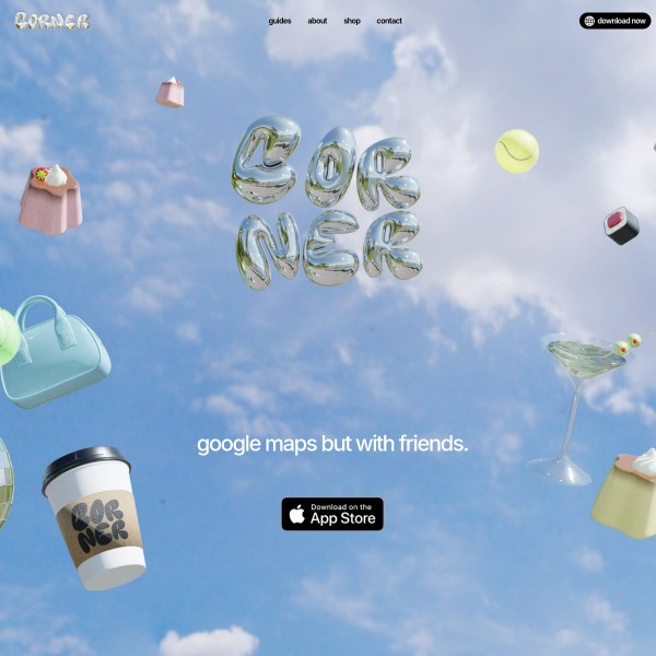 Corner homepage screenshot