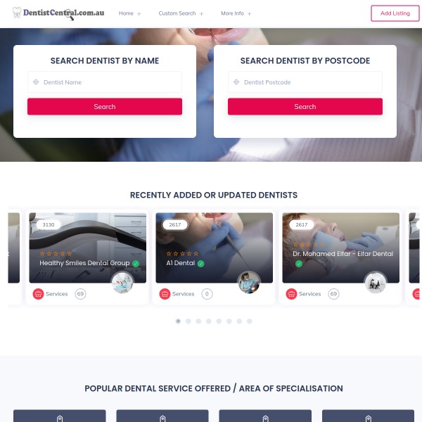 DentistCentral.com.au homepage screenshot
