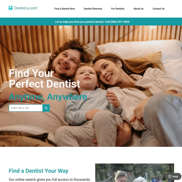 Dentistry.com homepage screenshot
