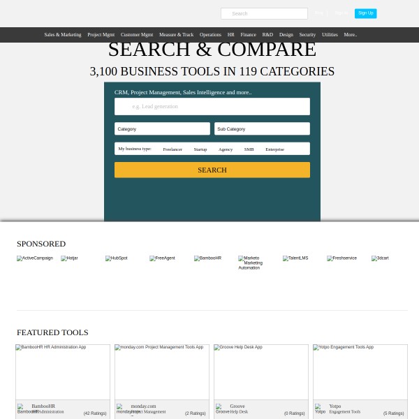 DiscoverCloud homepage screenshot