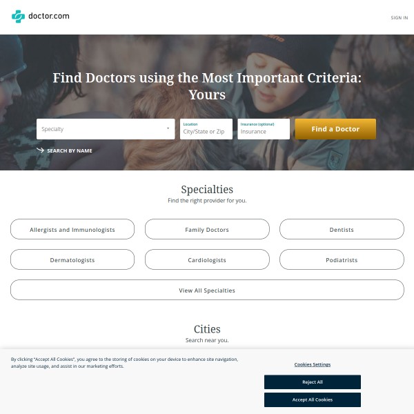 doctor.com homepage screenshot