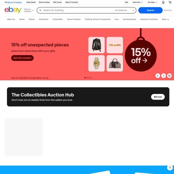 Ebay homepage screenshot