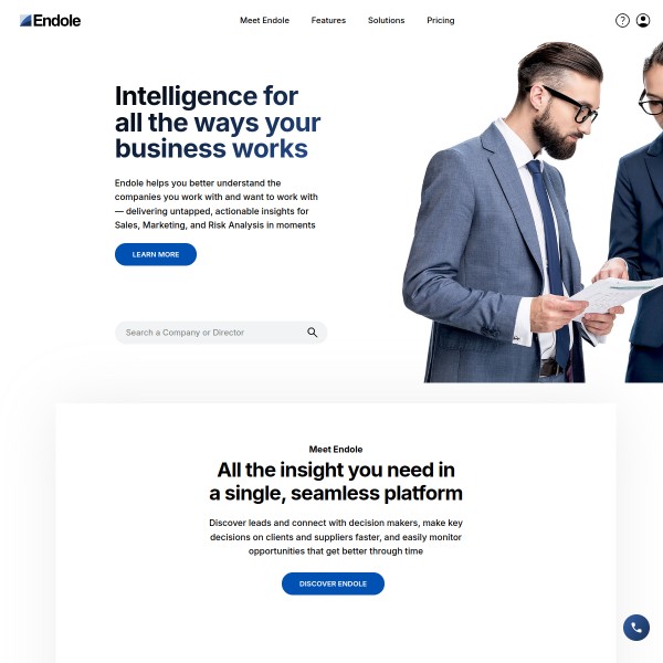 endole homepage screenshot