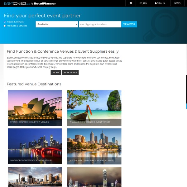 Event Connect homepage screenshot