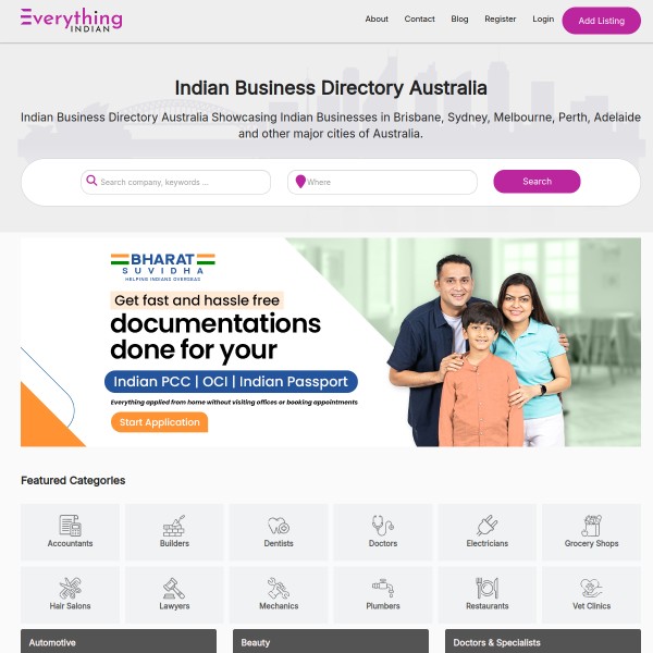 Everything Indian homepage screenshot