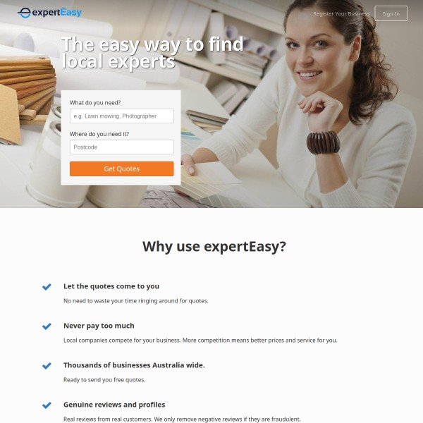 ExpertEasy homepage screenshot