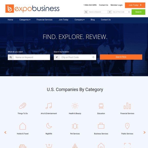 ExpoBusiness homepage screenshot