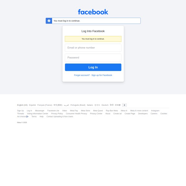 Facebook homepage screenshot