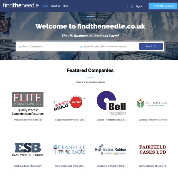 Find the Needle homepage screenshot