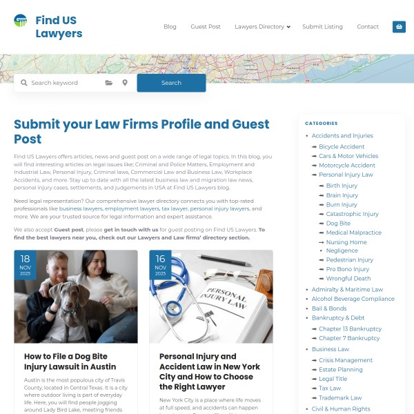 finduslawyers.org homepage screenshot