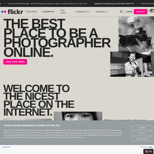 Flickr homepage screenshot